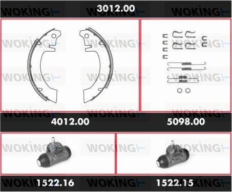 Woking 3012.00 - Bremžu loku komplekts autodraugiem.lv