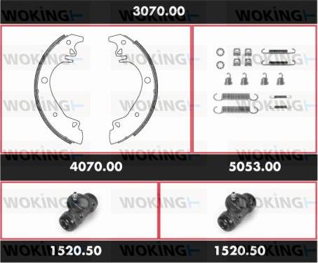 Woking 3070.00 - Bremžu loku komplekts autodraugiem.lv