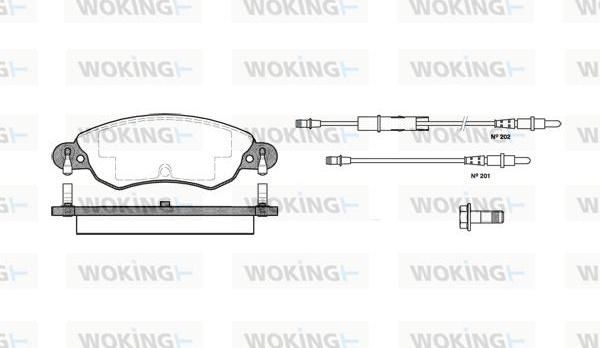 Woking P9293.04 - Bremžu uzliku kompl., Disku bremzes autodraugiem.lv