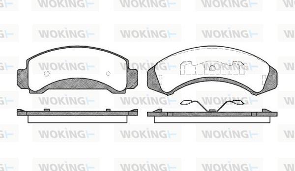 Woking P4233.00 - Bremžu uzliku kompl., Disku bremzes autodraugiem.lv