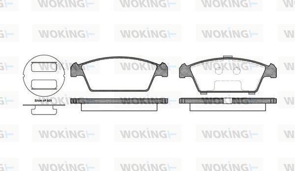 Woking P5593.00 - Bremžu uzliku kompl., Disku bremzes autodraugiem.lv