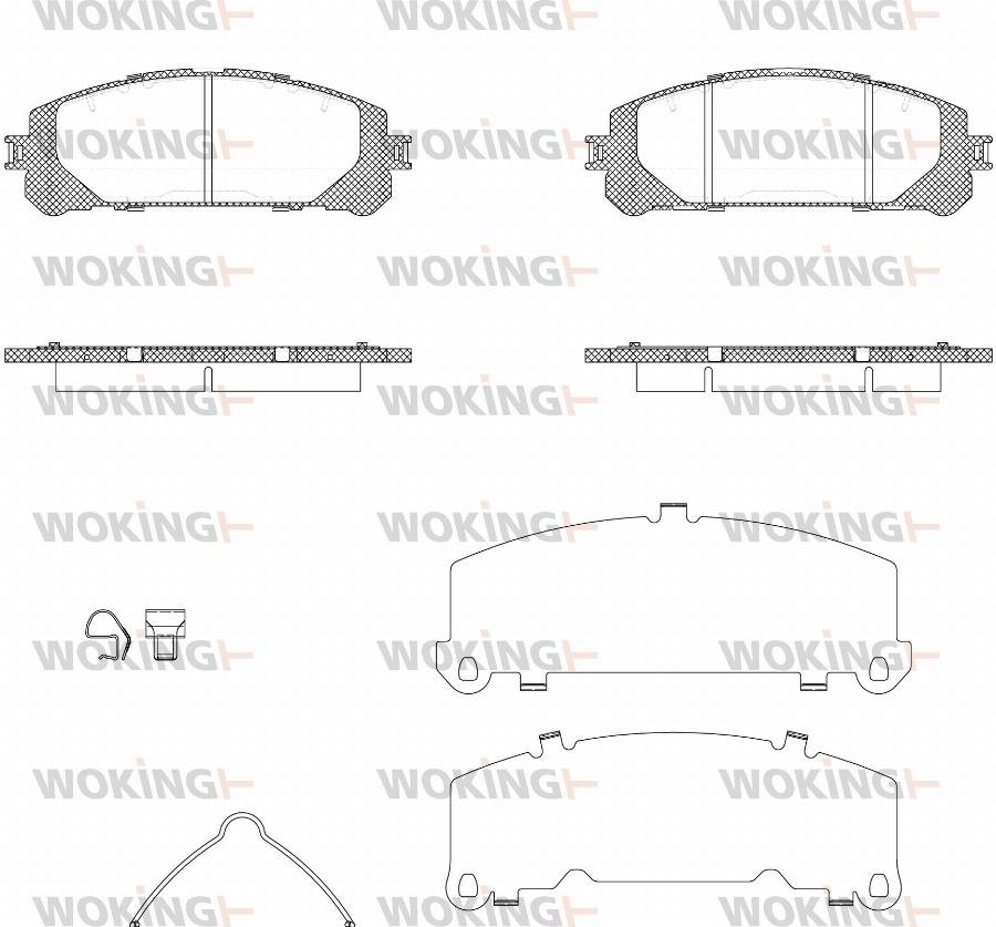 Woking P12123.30 - Bremžu uzliku kompl., Disku bremzes autodraugiem.lv