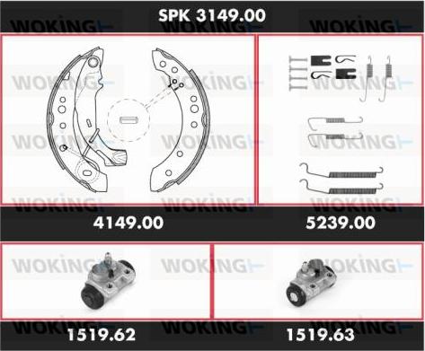 Woking SPK 3149.00 - Bremžu loku komplekts autodraugiem.lv