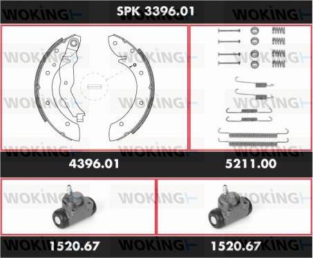 Woking SPK 3396.01 - Bremžu loku komplekts autodraugiem.lv