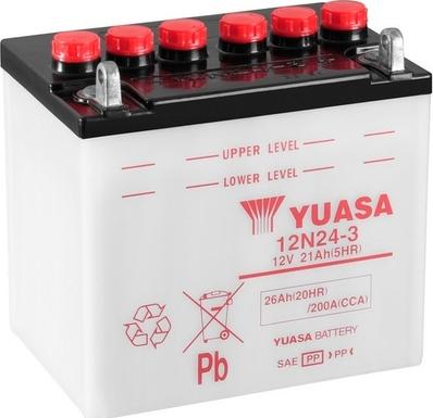 Yuasa 12N24-3 - Startera akumulatoru baterija autodraugiem.lv
