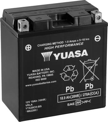 Yuasa YTX20CH-BS - Startera akumulatoru baterija autodraugiem.lv