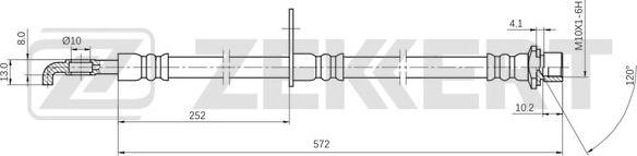 Zekkert BS-9498 - Bremžu šļūtene autodraugiem.lv