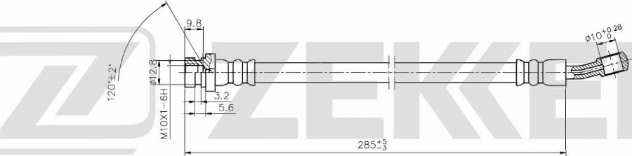 Zekkert BS-9558 - Bremžu šļūtene autodraugiem.lv