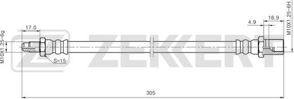 Zekkert BS-9502 - Bremžu šļūtene autodraugiem.lv