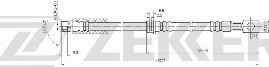 Zekkert BS-9538 - Bremžu šļūtene autodraugiem.lv