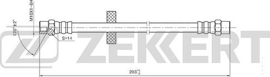 Zekkert BS-9398 - Bremžu šļūtene autodraugiem.lv