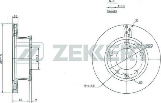 Zekkert BS-5199 - Bremžu diski autodraugiem.lv