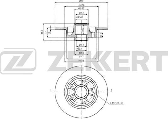 Zekkert BS-5877BZ - Bremžu diski autodraugiem.lv