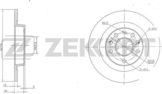 Zekkert BS-5382 - Bremžu diski autodraugiem.lv