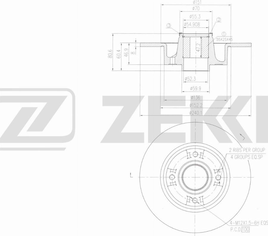 Zekkert BS-6649 - Bremžu diski autodraugiem.lv