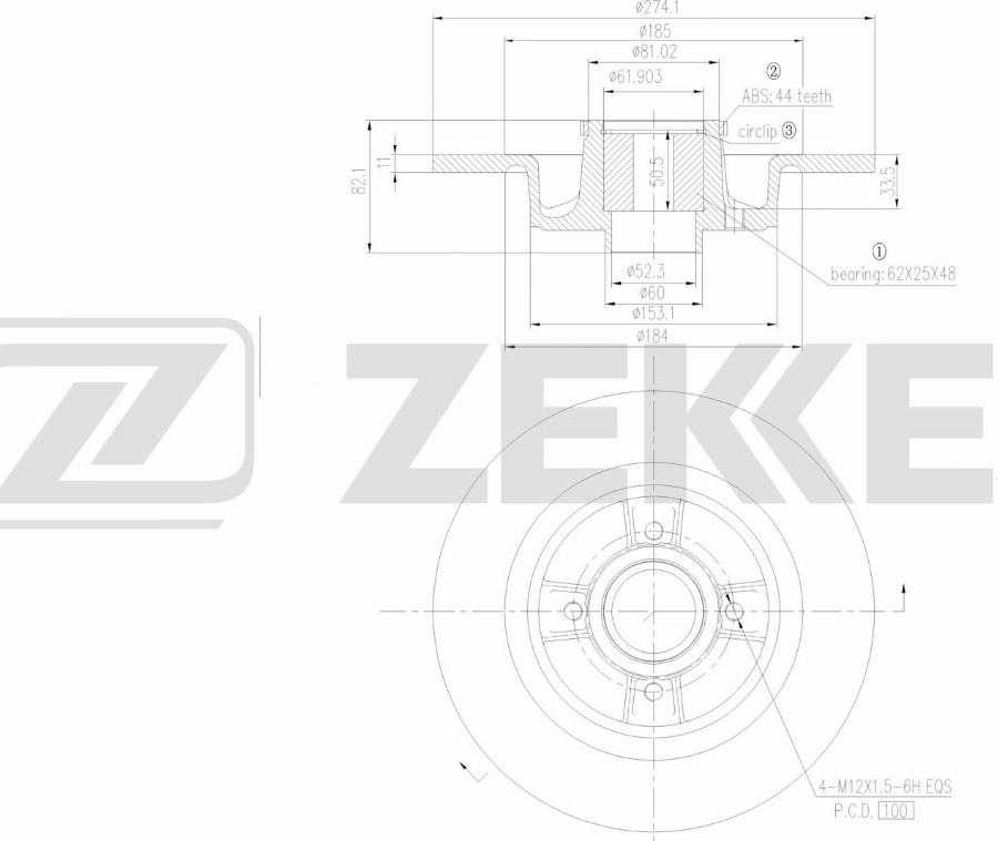 Zekkert BS-6654 - Bremžu diski autodraugiem.lv