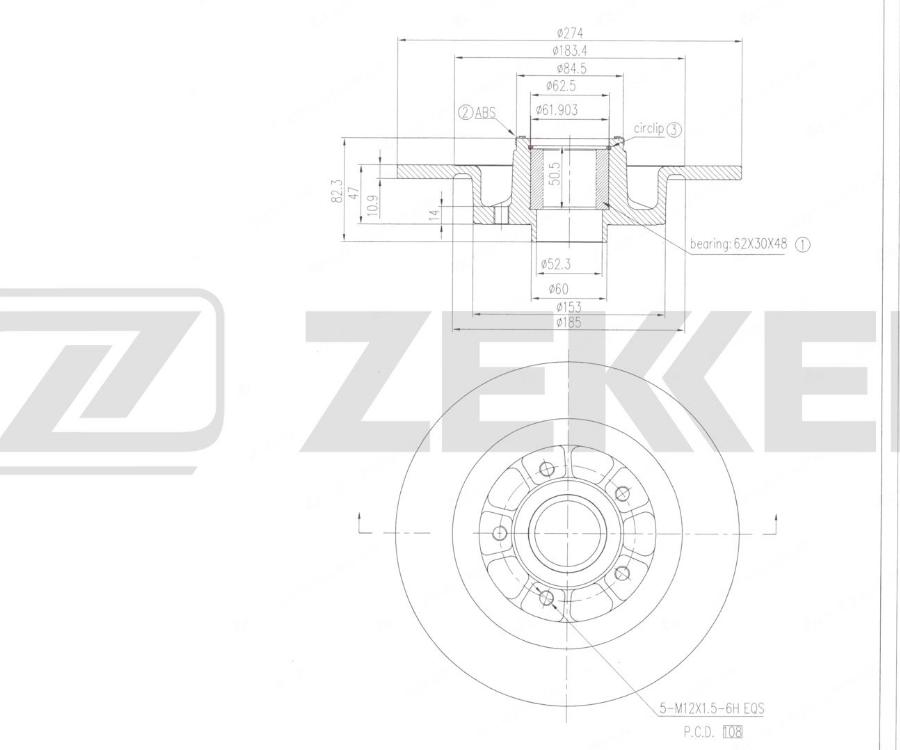 Zekkert BS-6657 - Bremžu diski autodraugiem.lv