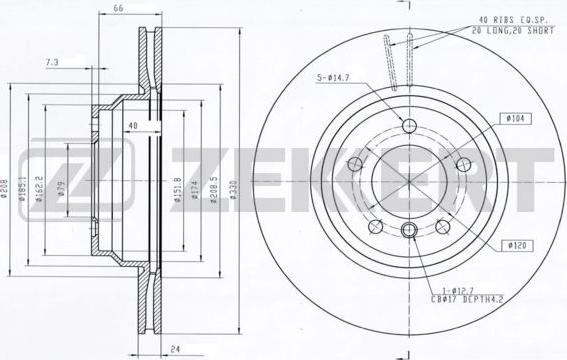 Zekkert BS-6027 - Bremžu diski autodraugiem.lv