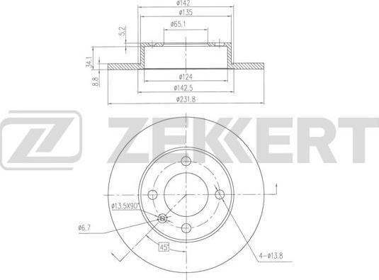 Zekkert BS-6355 - Bremžu diski autodraugiem.lv