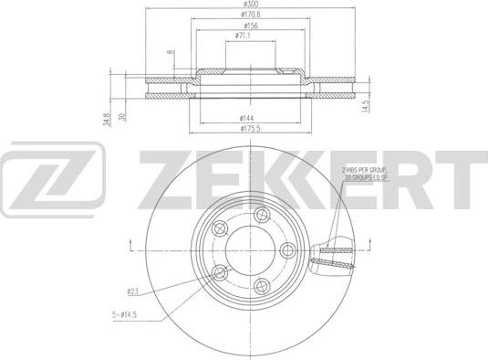 Zekkert BS-6335 - Bremžu diski autodraugiem.lv