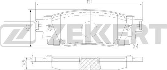 Zekkert BS-1525 - Bremžu uzliku kompl., Disku bremzes autodraugiem.lv