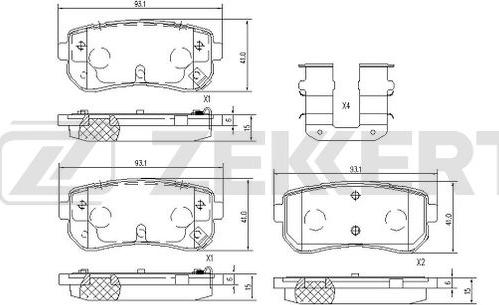 Zekkert BS-1099 - Bremžu uzliku kompl., Disku bremzes autodraugiem.lv