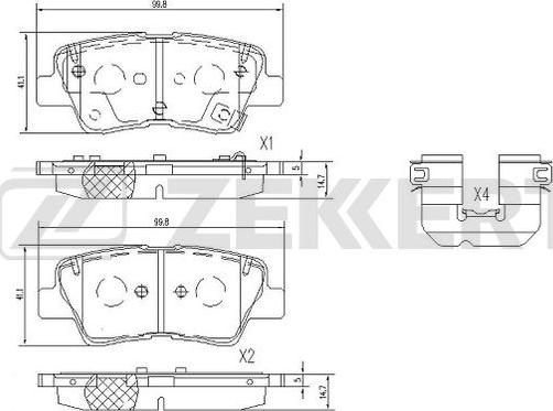 Zekkert BS-1095 - Bremžu uzliku kompl., Disku bremzes autodraugiem.lv