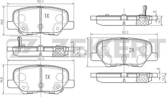 Zekkert BS-1014 - Bremžu uzliku kompl., Disku bremzes autodraugiem.lv