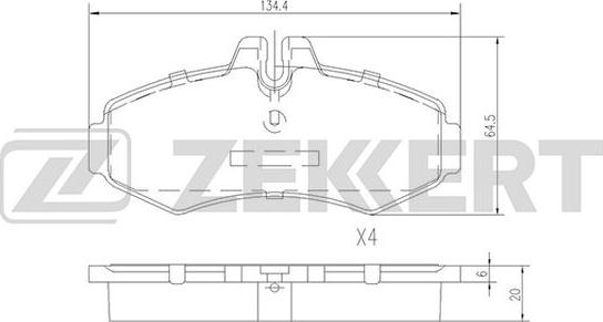 Zekkert BS-1015 - Bremžu uzliku kompl., Disku bremzes autodraugiem.lv