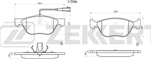 Zekkert BS-1035 - Bremžu uzliku kompl., Disku bremzes autodraugiem.lv