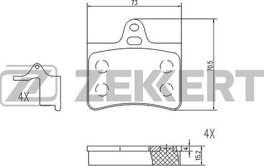 Zekkert BS-1020 - Bremžu uzliku kompl., Disku bremzes autodraugiem.lv