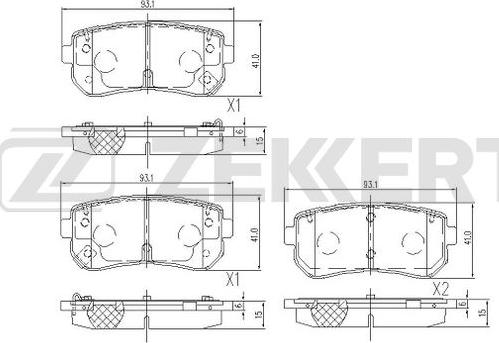 Zekkert BS-1105 - Bremžu uzliku kompl., Disku bremzes autodraugiem.lv