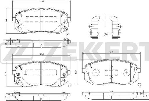 Zekkert BS-1122 - Bremžu uzliku kompl., Disku bremzes autodraugiem.lv