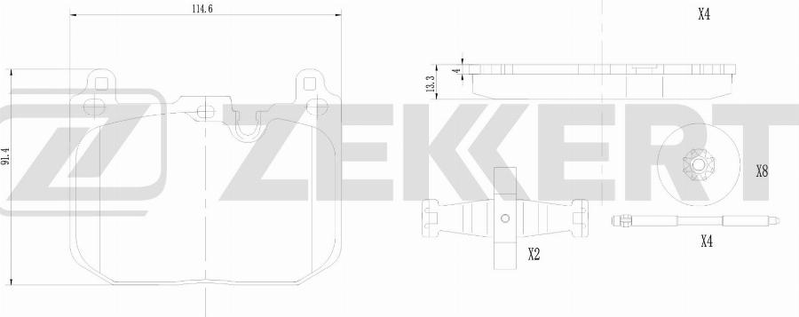 Zekkert BS-1349 - Bremžu uzliku kompl., Disku bremzes autodraugiem.lv