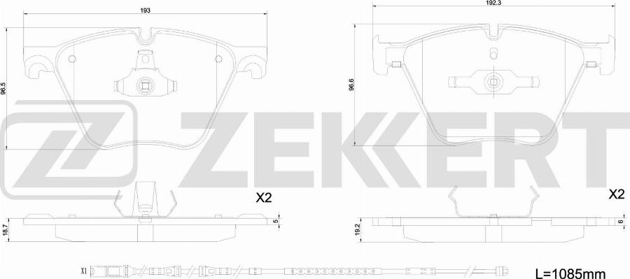 Zekkert BS-1343 - Bremžu uzliku kompl., Disku bremzes autodraugiem.lv