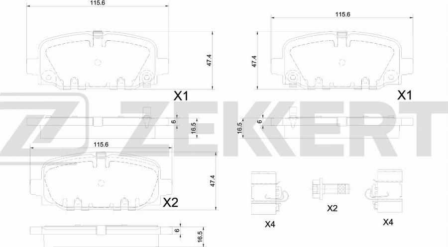 Zekkert BS-1354 - Bremžu uzliku kompl., Disku bremzes autodraugiem.lv