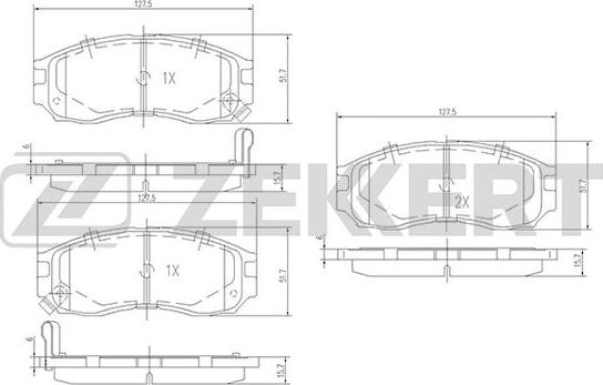 Zekkert BS-1355 - Bremžu uzliku kompl., Disku bremzes autodraugiem.lv