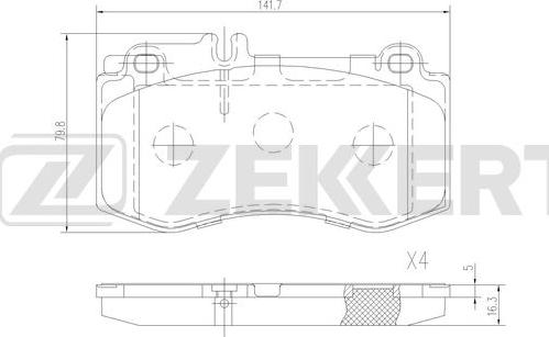 Zekkert BS-1317 - Bremžu uzliku kompl., Disku bremzes autodraugiem.lv