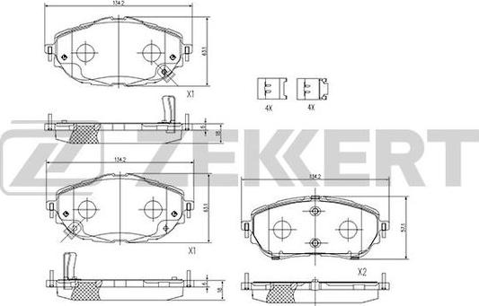 Zekkert BS-1245 - Bremžu uzliku kompl., Disku bremzes autodraugiem.lv