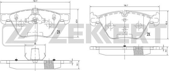 Zekkert BS-1252 - Bremžu uzliku kompl., Disku bremzes autodraugiem.lv