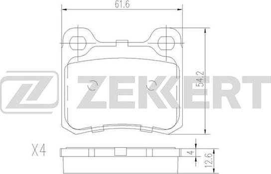 Zekkert BS-1215 - Bremžu uzliku kompl., Disku bremzes autodraugiem.lv