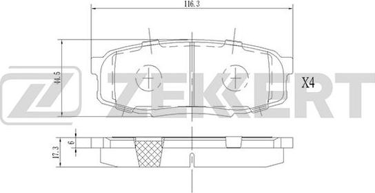 Zekkert BS-1230 - Bremžu uzliku kompl., Disku bremzes autodraugiem.lv