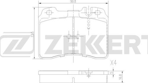 Zekkert BS-3002 - Bremžu uzliku kompl., Disku bremzes autodraugiem.lv