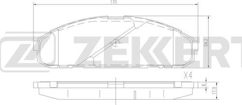 Zekkert BS-3027 - Bremžu uzliku kompl., Disku bremzes autodraugiem.lv