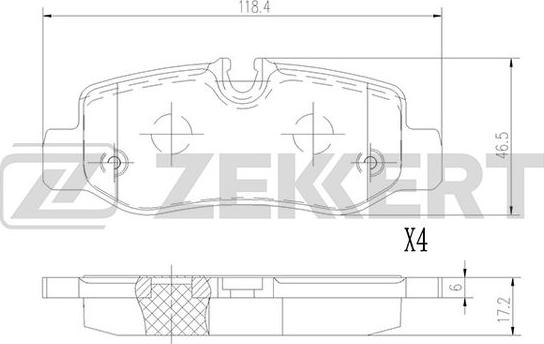 Zekkert BS-2956 - Bremžu uzliku kompl., Disku bremzes autodraugiem.lv