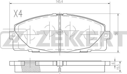 Zekkert BS-2969 - Bremžu uzliku kompl., Disku bremzes autodraugiem.lv