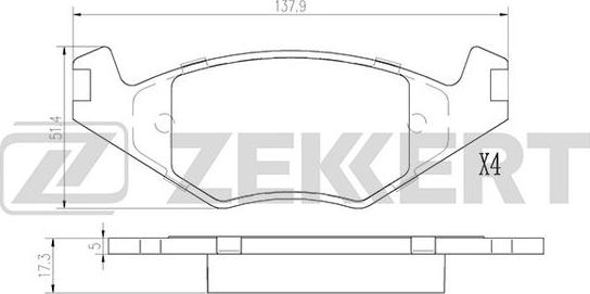 Zekkert BS-2986 - Bremžu uzliku kompl., Disku bremzes autodraugiem.lv