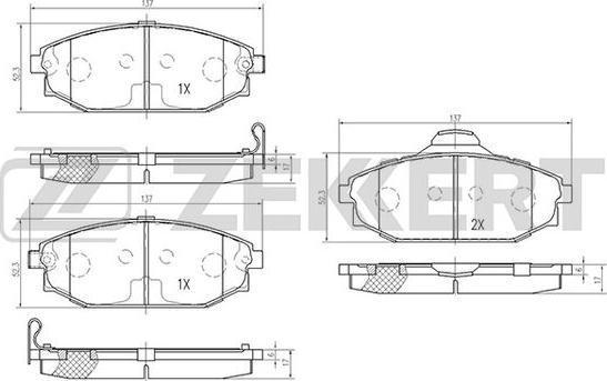 Zekkert BS-2440 - Bremžu uzliku kompl., Disku bremzes autodraugiem.lv