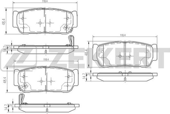 Zekkert BS-2424 - Bremžu uzliku kompl., Disku bremzes autodraugiem.lv