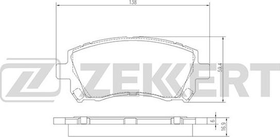 Zekkert BS-2580 - Bremžu uzliku kompl., Disku bremzes autodraugiem.lv